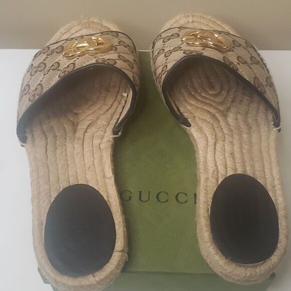 GUCCI GG Monogram Espadrilles Sandals - Picture 6 of 16